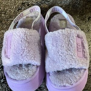 UGG Lavender Fluffy Slides